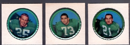 1962-63 Salada Football Metal Coins- 3 Diff Phil Eagles