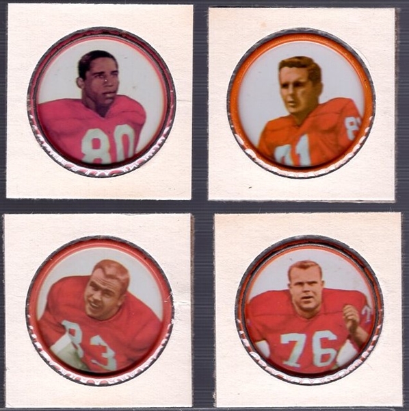 1962-63 Salada Football Metal Coins- 4 Diff Boston Patriots