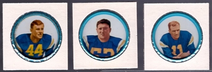 1962-63 Salada Football Metal Coins- 3 Diff NY Titans