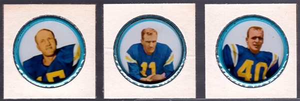1962-63 Salada Football Metal Coins- 3 Diff NY Titans