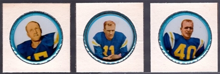 1962-63 Salada Football Metal Coins- 3 Diff NY Titans
