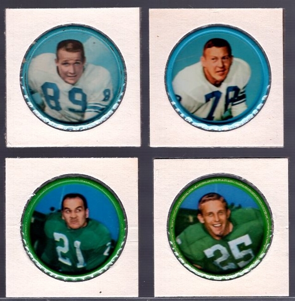 1962-63 Salada Football Metal Coins- 4 Diff