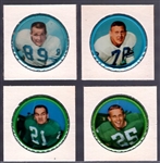 1962-63 Salada Football Metal Coins- 4 Diff