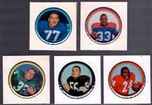 1962-63 Salada Football Metal Coins- 5 Diff