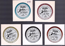 1962-63 Salada Football Metal Coins- 5 Diff