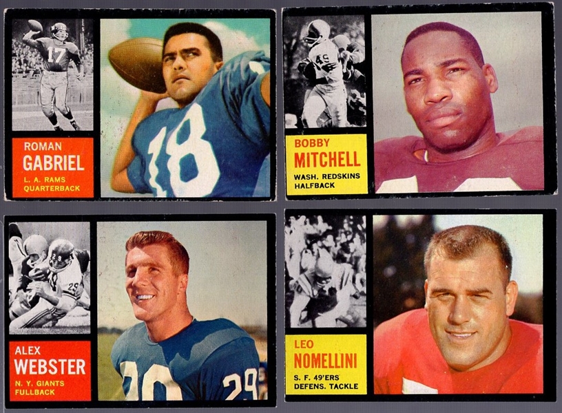 1962 Topps Fb- 4 Diff