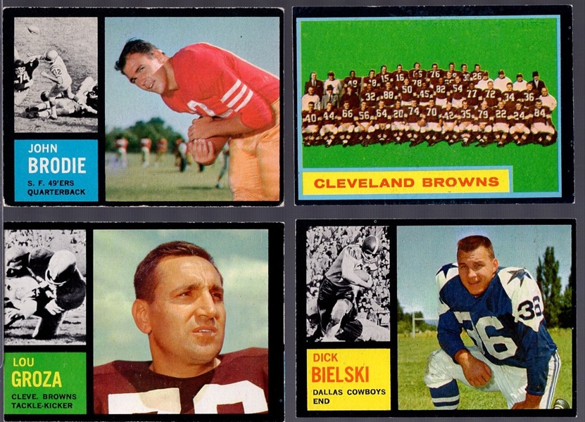 1962 Topps Fb- 4 Diff