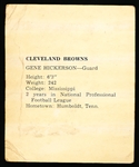 1959 Kahn’s Fb- Gene Hickerson, Browns