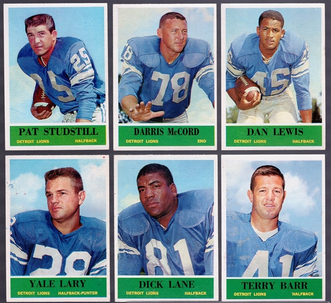 1964 Philly Fb- 6 Diff Detroit Lions