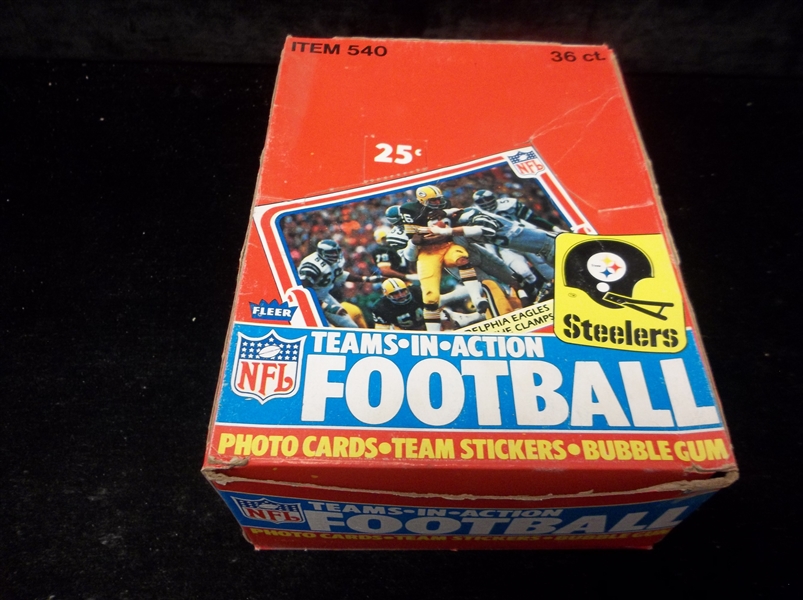 1980 Fleer NFL “Team in Action” Football Cards/Stickers- Unopened 36Ct Wax Box