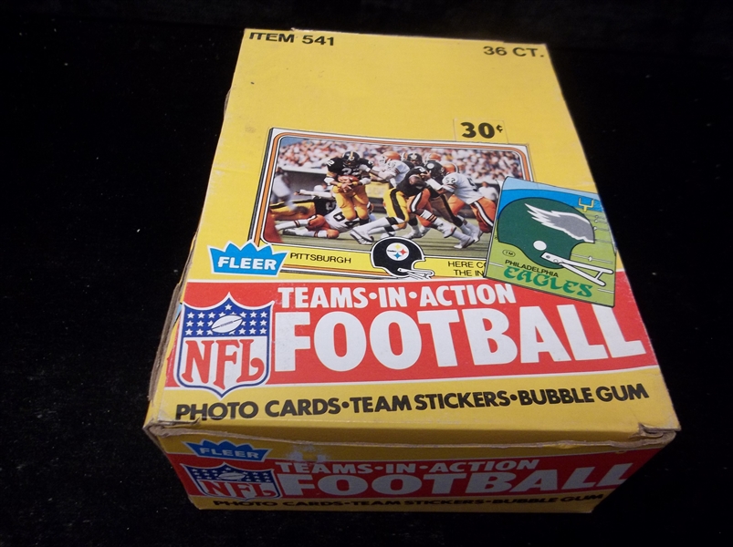 1981 Fleer NFL “Team in Action” Football Cards/Stickers- Unopened 36Ct Wax Box