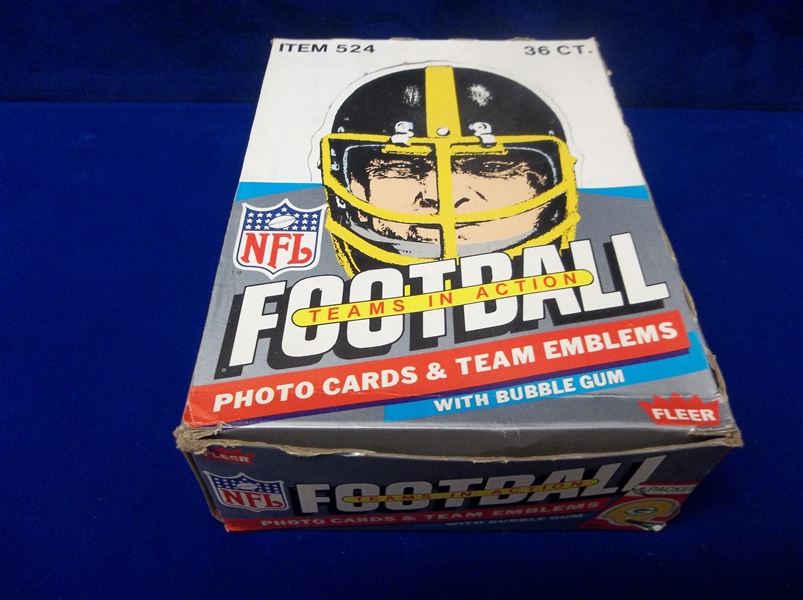 1984 Fleer NFL “Team in Action” Football Cards/ Stickers- Unopened 36Ct Wax Box