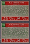 1959 Topps Baseball- #317 Ashburn/ Mays- 2 Cards