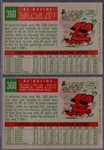1959 Topps Baseball- #360 Al Kaline, Tigers- 2 Cards