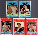 1959 Topps Baseball- 5 Diff- All Stars Hi#’s