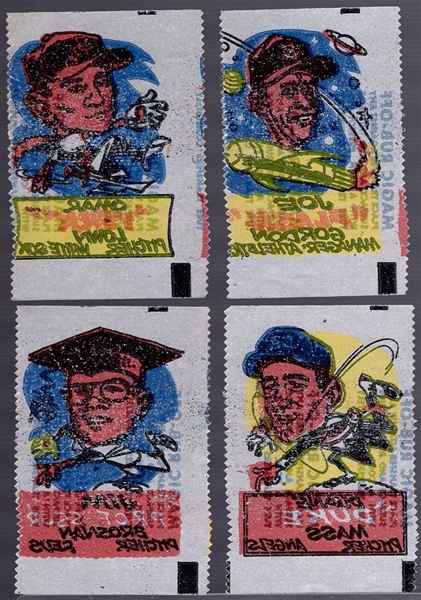 1961 Topps Bb- Magic Rub Offs- 4 Diff