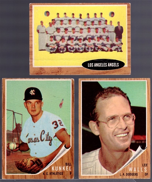 1962 Topps Bb- 3 Diff green tint variations