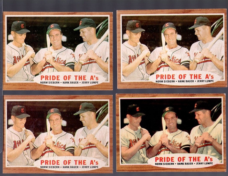 1962 Topps Bb- #127 Pride of the As- 4 Cards