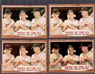 1962 Topps Bb- #127 Pride of the As- 4 Cards