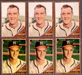 1962 Topps Bb- #174 Carl Willey, Braves- 6 Cards
