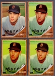 1962 Topps Bb- #187 Gene Conley, Red Sox- 4 Cards