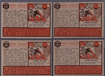 1962 Topps Bb- #187 Gene Conley, Red Sox- 4 Cards