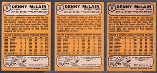 1968 Topps Bb- #40 Denny McLain, Tigers- 3 Cards