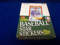 1986 Fleer Baseball Star Stickers- One Unopened Wax Box