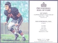 1990 Goal Line Art Pro Football Hall of Fame Cards- #40 Dan Fortmann, Chicago Bears- 30 cards