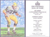 1991 Goal Line Art Pro Football Hall of Fame Cards- #68 Forrest Gregg, Packers- 25 cards
