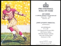 1993 Goal Line Art Pro Football Hall of Fame Cards- #125 Paddy Driscoll- 28 Cards