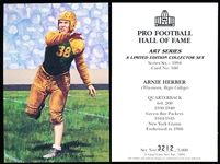 1994 Goal Line Art Pro Football Hall of Fame Cards- #160 Arnie Herber, Packers- 25 cards