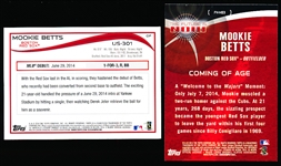 2014 Topps Update Bsbl.- 2 Diff. Mookie Betts Cards