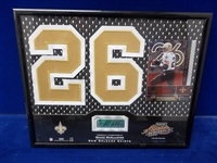 Autographed 2002 Playoff Memorabilia 8” x 10” Framed NFL Jersey # Item- Duece McAllister, Saints