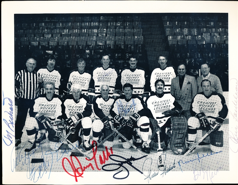 Autographed “Greatest Hockey Legends” B/W 8 ½” x 11” Photo- Signed by 12
