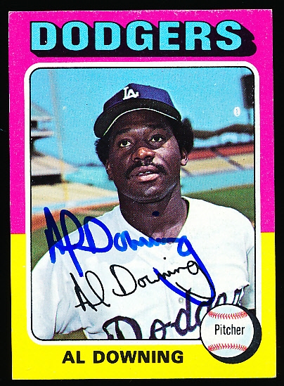 Autographed 1975 Topps Bsbl. #498 Al Downing, Dodgers