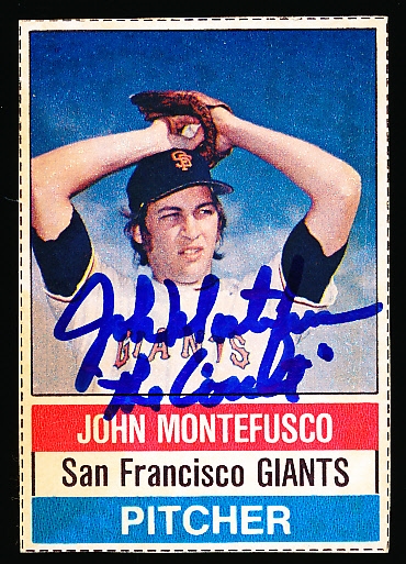 Autographed 1976 Hostess Bsbl. #41 John Montefusco, Giants