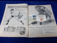 4/13/62 Life Magazine with Mickey Mantle/ Roger Maris Post Cereal Card Insert Intact