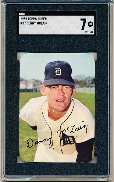 1969 Topps Super Bb- #17 Denny McLain, Tigers- SGC 7 (NM)