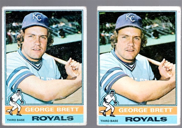 1976 Topps Bb- #19 George Brett, Royals- 2 Cards