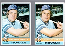 1976 Topps Bb- #19 George Brett, Royals- 2 Cards