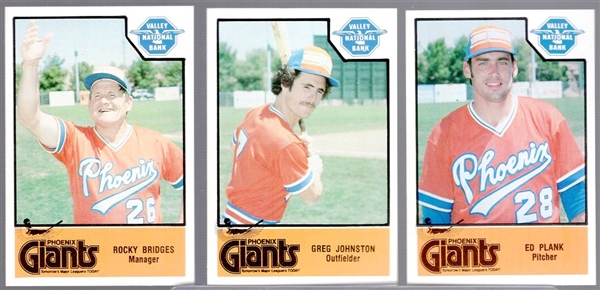 1979 Valley National Bank Minor Lg Bb- Phoenix Giants Set of 24