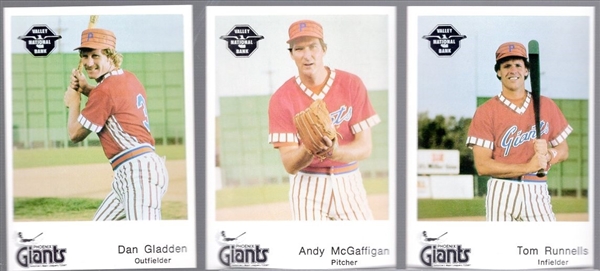 1982 Valley Natl Bank- Phoenix Giants Set of 27