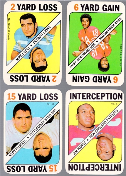 1971 Topps Fb Game Cards- 9 Diff