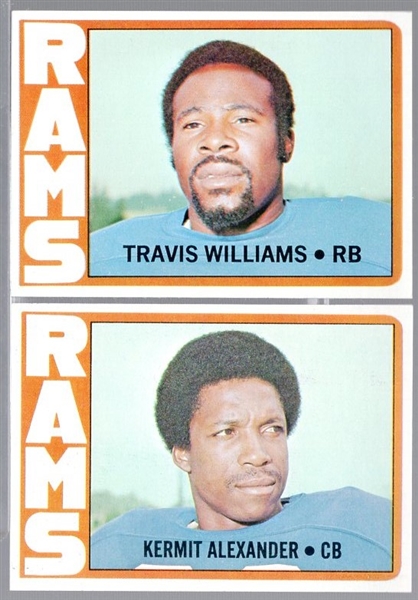 1972 Topps Fb- 2 Diff Hi# LA Rams