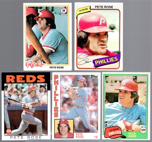 Pete Rose Cards- 90 Asst