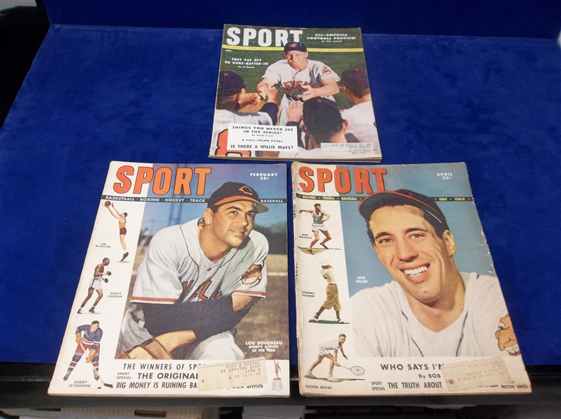 Three Diff. Sport Magazines with Cleveland Indians Covers