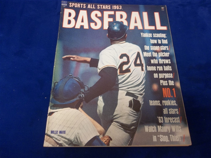 1963 MACO “Sports All-Stars 1963: Baseball” Magazine- Willie Mays Cover