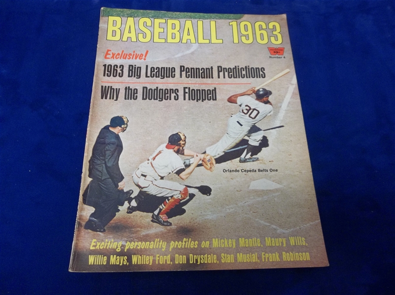 1963 Whiteside Publications “Baseball 1963” Magazine- Orlando Cepeda Cover