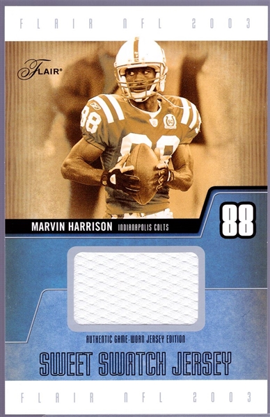 2003 Flair Ftbl. “Sweet Swatch Jersey Edition Oversized” #SSJE-MH Marvin Harrison, Colts- #5/520